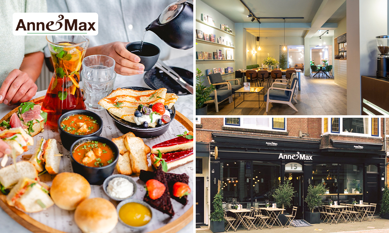 Ontbijt naar keuze + drankje of high tea bij Anne&Max BR Utrecht