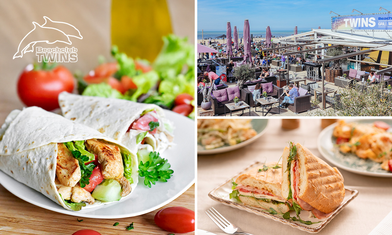 2-gangenlunch aan zee bij Beachclub Twins