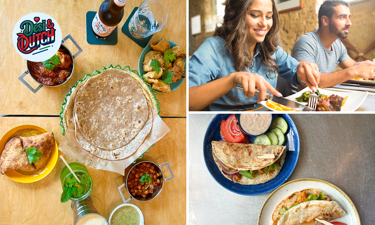Indiaas 3- of 4-gangendiner à la carte bij Desi & Dutch