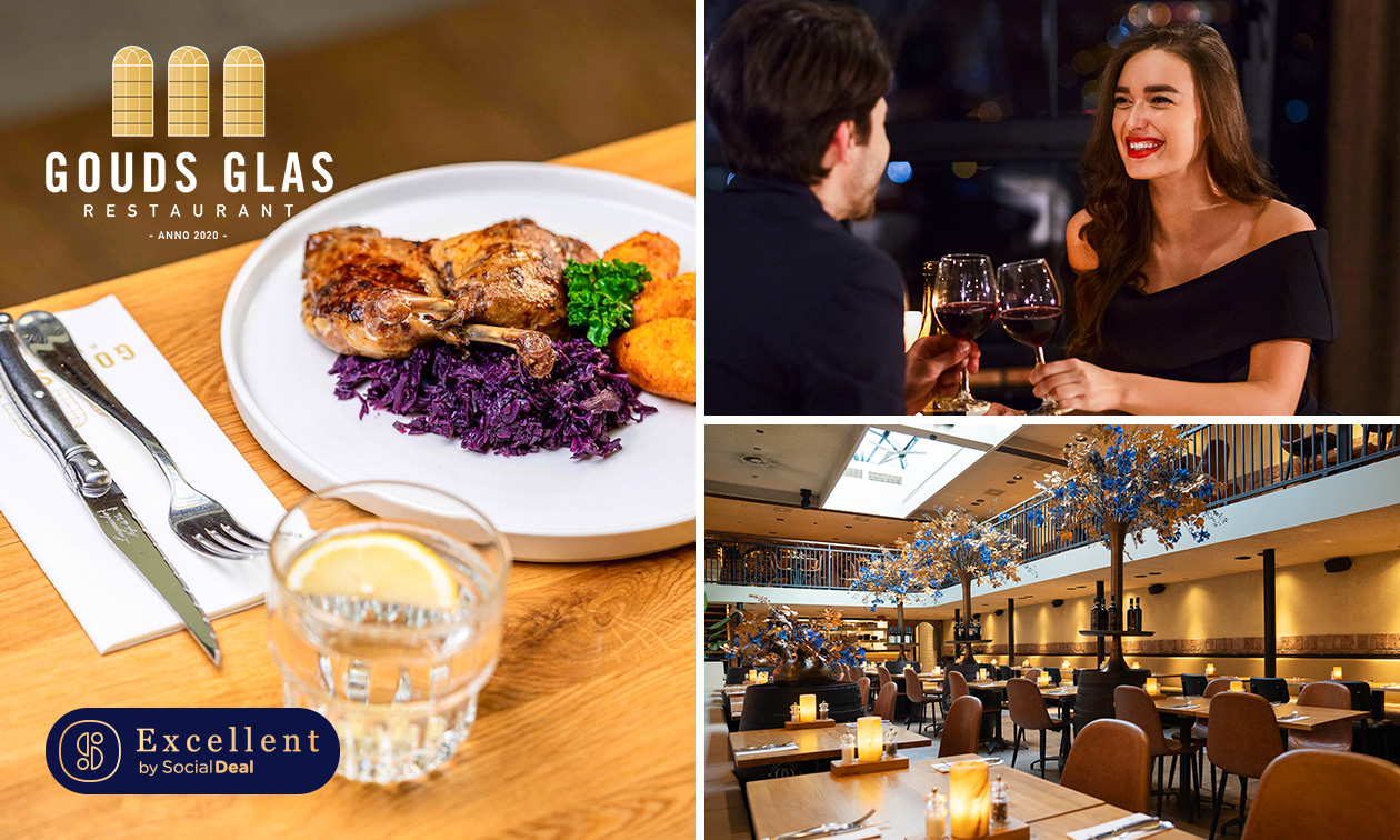 2- of 3-gangendiner à la carte + evt. glas bubbels bij Gouds Glas