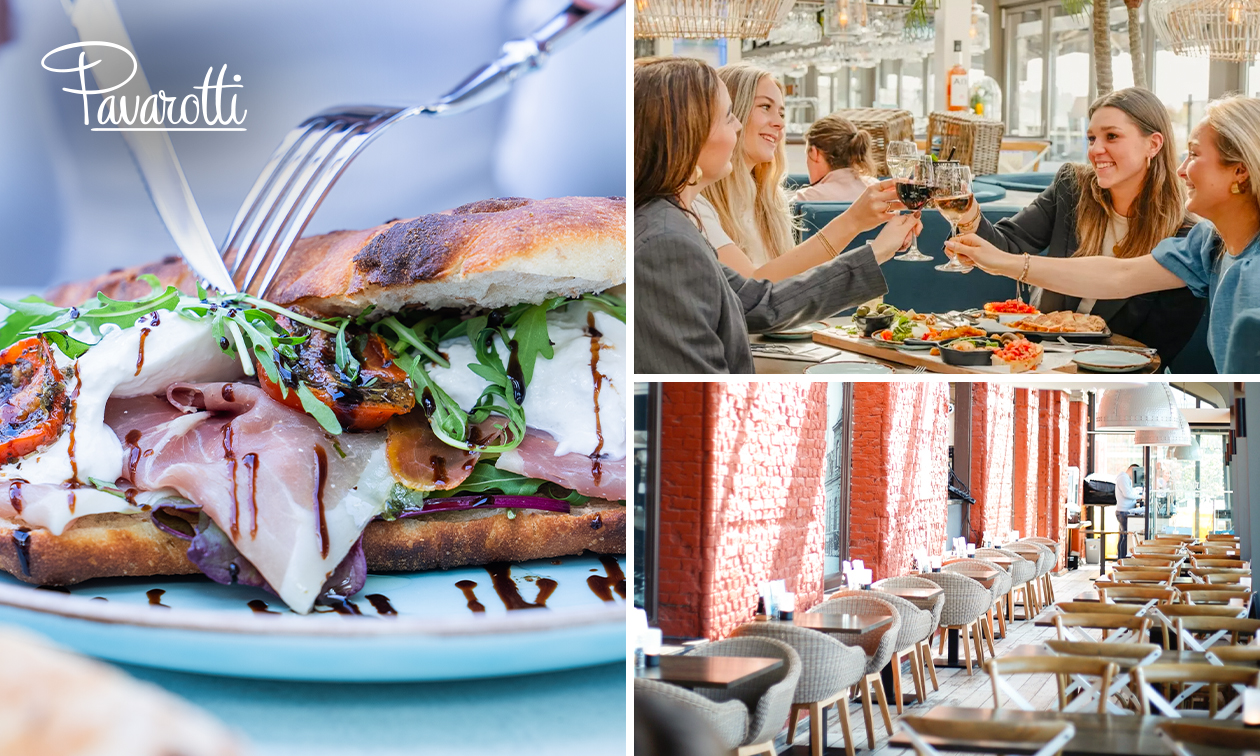 12-uurtje of 2-gangen keuzelunch bij Pavarotti Delft