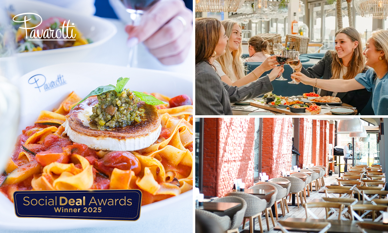 Italiaans 2- of 3-gangen keuzediner bij Pavarotti aan het strand van Kijkduin